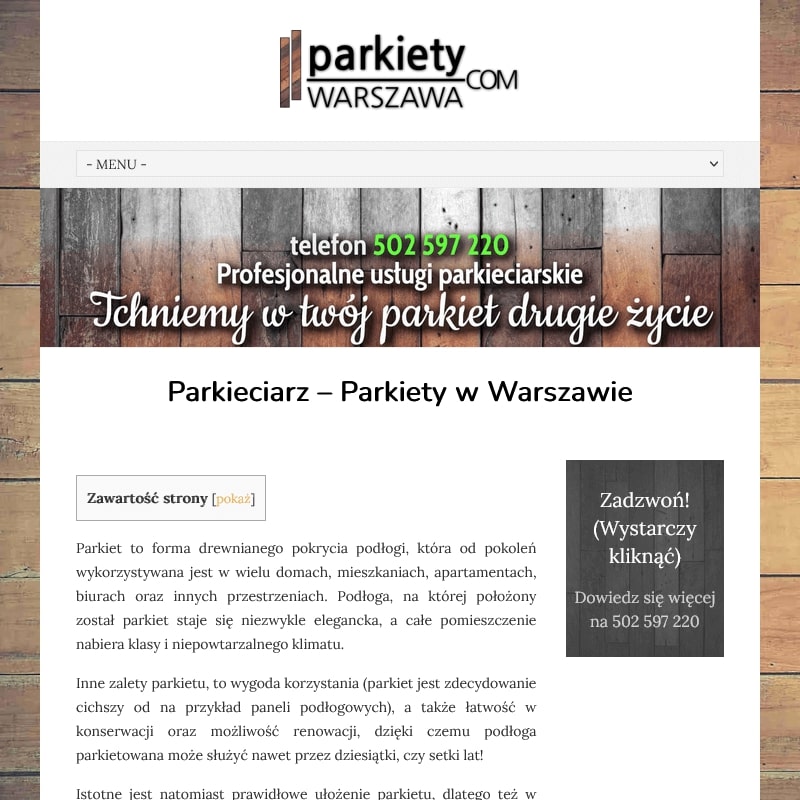 Warszawa - usługi parkieciarskie